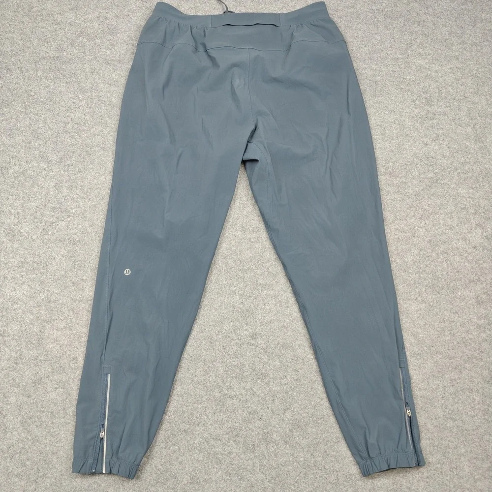 Lululemon Pants Mens Large Blue Woven Jogger Elastic Waist Zip Ankle Pockets